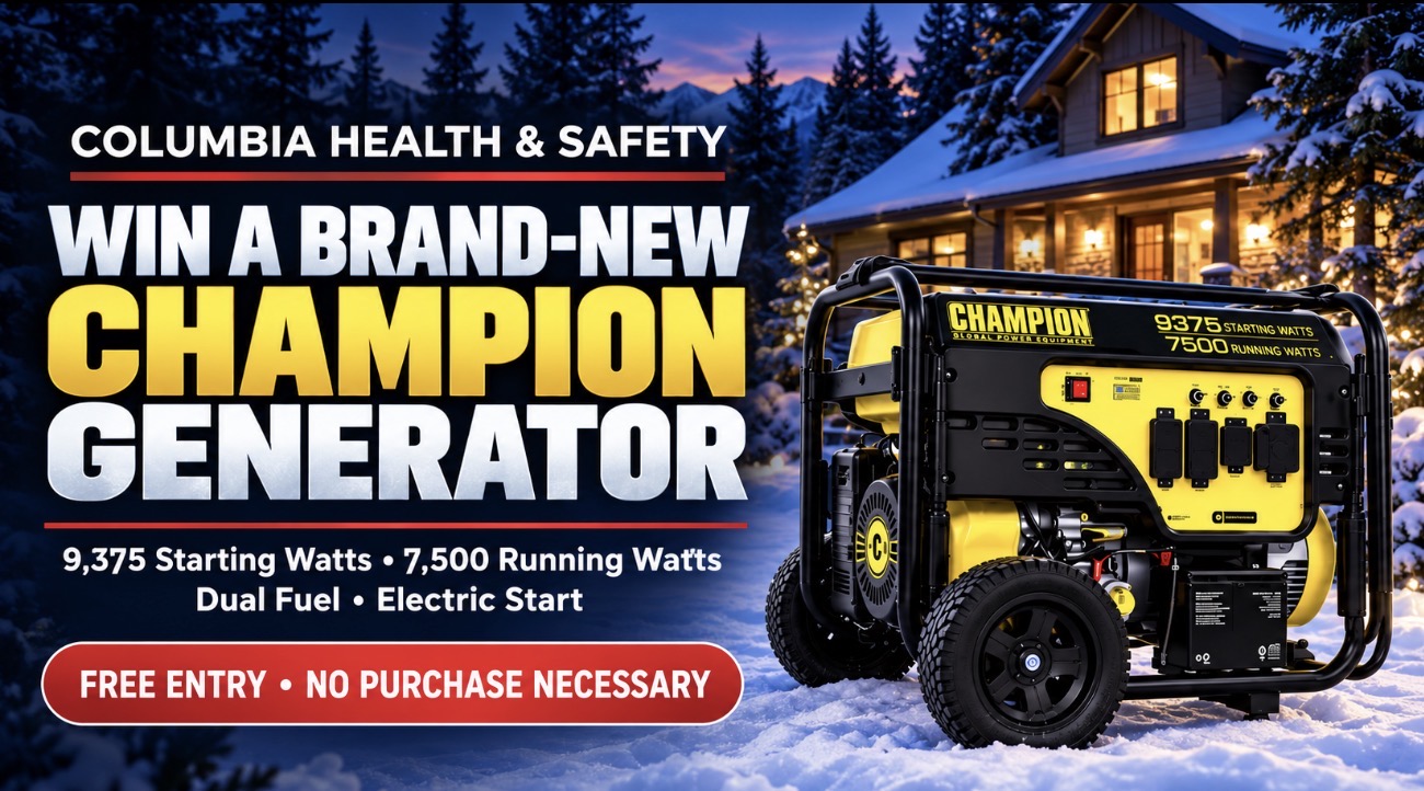 Columbia Health & Safety Champion Generator Giveaway — 9,375 starting watts and 7,500 running watts