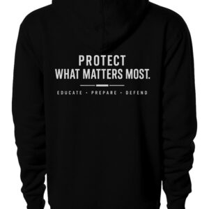 Educate • Prepare • Defend — Heavyweight Hoodie