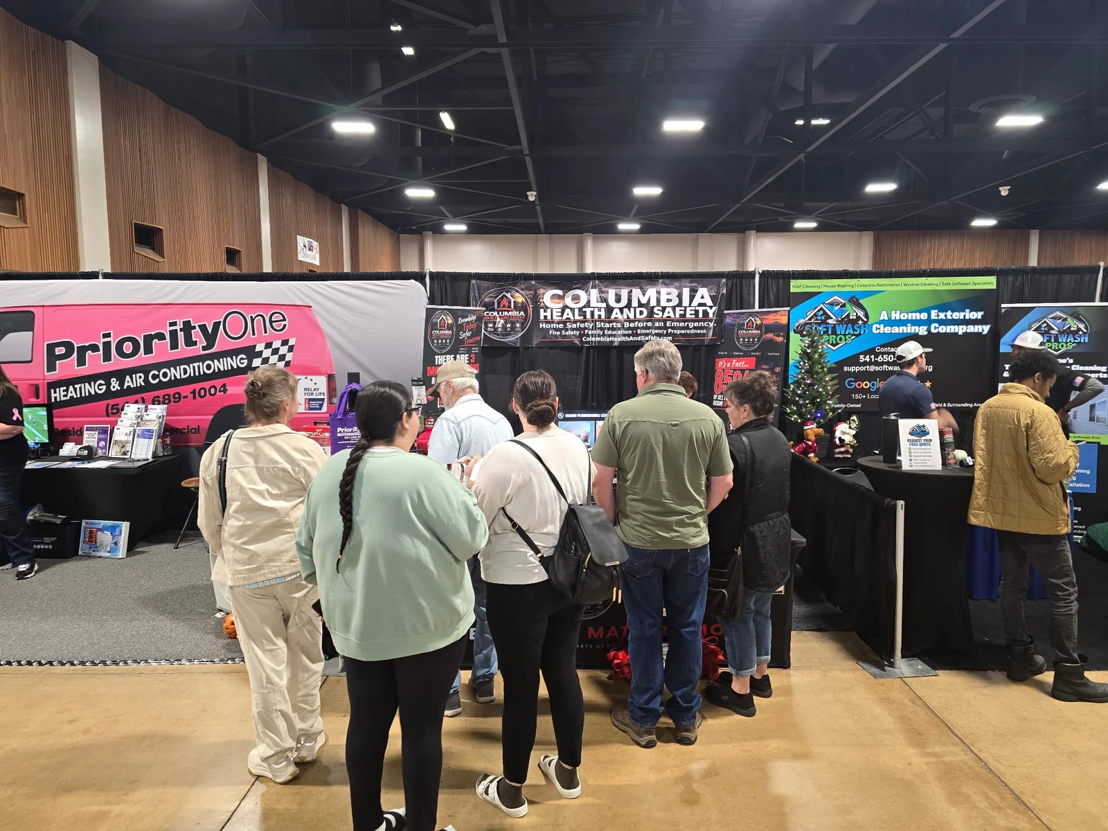 Community & Events Visitors gathered at the Columbia Health & Safety booth at the Eugene Fall Home & Garden Show in Eugene, Oregon, October 2026.
