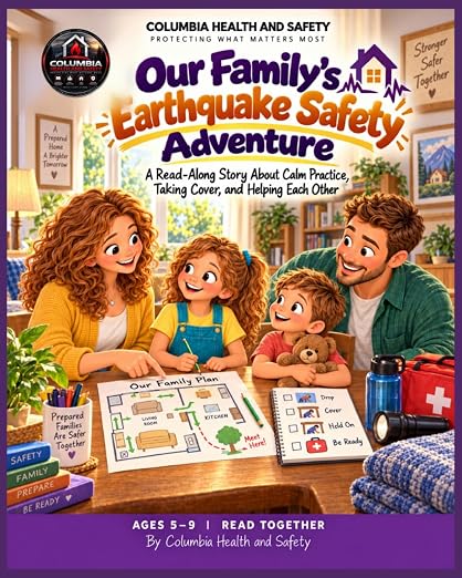 Cover of Our Family’s Earthquake Safety Adventure by Columbia Health and Safety